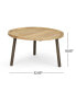 Фото #4 товара Golden Brown Mango Wood Round Coffee Table With Lipped Edge