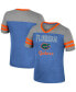 Фото #1 товара Big Girls Royal, Heather Gray Florida Gators Summer Striped V-Neck T-shirt