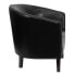 Black Leather Barrel Shaped Guest Chair