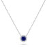 Sparkling silver necklace with zircons NCL136WB