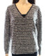 Plenty By Tracy Reese Black Womens Petite V-Neck Pullover Sweater Size P