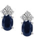 ფოტო #6 პროდუქტის Sapphire (1-1/5 ct. t.w.) & Diamond (1/8 ct. t.w.) Crown Stud Earrings in 14k White Gold (Also in Emerald & Ruby)