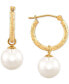 Фото #1 товара Серьги Macy's Freshwater Pearl Dangle Hoop