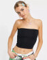 COLLUSION jersey double lined bandeau top in black