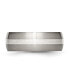 Titanium Brushed with Sterling Silver Inlay Wedding Band Ring