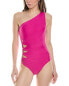 Фото #1 товара Carmen Marc Valvo One-Shoulder One-Piece Women's Pink 14