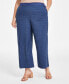 ფოტო #1 პროდუქტის Plus Size Denim-Look Wide-Leg Pants