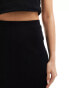 ASOS DESIGN ribbed maxi skirt with side split in black