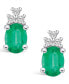 ფოტო #6 პროდუქტის Emerald (2-3/8 Ct. t.w.) and Diamond (1/5 Ct. t.w.) Stud Earrings