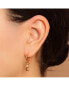 Women's Crescent Moon Opal Hoop Earrings