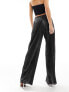 JDY Petite wide leg trousers in black glitter