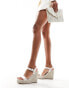 Фото #1 товара Be Mine Bridal Ocean espadrille wedge heeled sandals in ivory satin