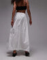 Topshop poplin midi full skirt in ivory