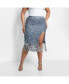 Women's Plus Size Glimmer Sequin Fringe Midi Bodycon Skirt