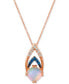 Neopolitan Opal (3/4 ct. t.w.), Passion Ruby Accent & Nude Diamonds (1/10 ct. t.w.) 18" Pendant Necklace in 14k Rose Gold