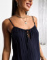 Фото #3 товара IIsla & Bird beach wide leg strappy jumpsuit in blackened pearl