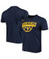 Фото #1 товара Men's Navy West Virginia Mountaineers Basketball Drop Legend Performance T-shirt