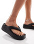 Фото #1 товара Truffle Collection wedge thong toe pool sandals in black