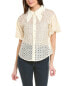 Gracia Wing Collar Circle Embroidered Top Women's