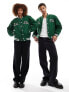 Фото #7 товара Obey wizard unisex varsity jacket in green