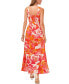 Фото #4 товара Women's Floral Smocked Back Tiered Sleeveless Maxi Dress