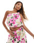 Фото #1 товара Abercrombie & Fitch co-ord one shoulder crinkle top in floral print