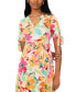 ფოტო #4 პროდუქტის Petite Floral Print Tie-Sleeve Midi Dress