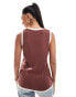 ASOS DESIGN knitted longline v waistcoat in chocolate