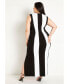 ფოტო #3 პროდუქტის Plus Size Striped Knit Maxi Dress