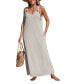 Фото #1 товара Women's Linen Sleeveless Loose Fit Maxi Beach Dress