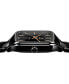 ფოტო #3 პროდუქტის Unisex Swiss Automatic True Square Black High-Tech Ceramic Bracelet Watch 38mm