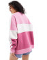 HUGO Blue slouchy knitted jumper in pink