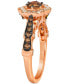 Chocolate Diamond & Nude Diamond Flower Halo Ring (1 ct. t.w.) in 14k Rose Gold