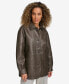 Women's Faux Leather Relaxed Vintage Look Blazer