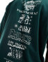 ASOS DESIGN oversized t-shirt in dark green with back renaissance spine print