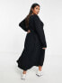 Yours tie front maxi dress in black