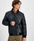 Фото #4 товара Men's Quilted Full-Zip Faux-Leather Jacket