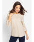 Фото #1 товара Women's Cotton Blend 3/4 Sleeve Boat Neck Pullover