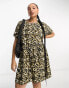 Фото #1 товара Noisy May Curve smock mini dress in leopard print