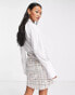 ASOS DESIGN mini shirt 2 in 1 dress with pink boucle skirt