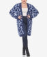 ფოტო #3 პროდუქტის Plus Size Leopard Print Open Front Sherpa Sweater