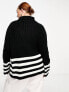 Фото #7 товара Threadbare Plus Delilah roll neck oversized jumper in stripe