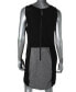 Фото #2 товара Kensie New Women's Faux Leather Panel Dress Black Gray S