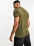 Фото #4 товара Threadbare stripe zip neck polo in khaki