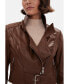 ფოტო #3 პროდუქტის Women's Leather Jacket, Brown