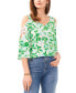 Women's Printed Cold-Shoulder Knit Top