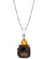 ფოტო #1 პროდუქტის Smoky Quartz (4-1/5 ct. t.w.) & Citrine (3/8 ct. t.w.) 18" Pendant Necklace in Sterling Silver