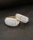 ფოტო #5 პროდუქტის Men's Diamond Two-Tone Statement Ring (1 ct. t.w.) in 10k Gold