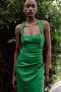 Фото #3 товара Платье миди из смесового льна со сборками ZARA