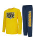 ფოტო #1 პროდუქტის Men's Navy, Gold Nashville Predators Meter Long Sleeve T-shirt and Pants Sleep Set